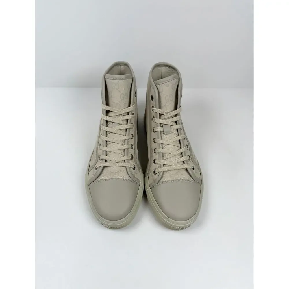 Size 8US - Gucci High Top Beige Canvas